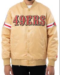 FEEL THAT CONNECTION WITH YOUR TEAM BYWEARING THE SAN FRANCISCO 49ERS JACKET!